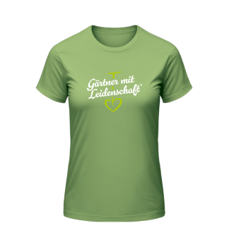 Damen T-Shirt 'G�rtner mit Leidenschaft' pistaziengr�n