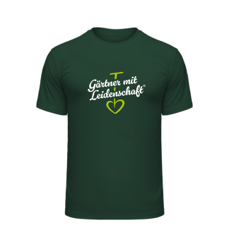 Herren T-Shirt 'G�rtner mit Leidenschaft' dunkelgr�n